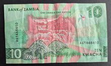 Load image into Gallery viewer, Zambia 10 Kwacha Banknote
