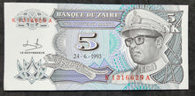 Load image into Gallery viewer, 1993 Zaire Congo 5 New Makuta Banknote
