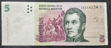 Load image into Gallery viewer, Argentina 5 Pesos Banknote
