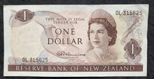 Load image into Gallery viewer, New Zealand 1 Dollar Paper Banknote (Fleming) (1967-1981)
