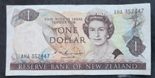 Load image into Gallery viewer, New Zealand 1 Dollar Paper Banknote (Russell) (1981-1992)
