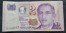 Load image into Gallery viewer, Singapore 2 Dollar Banknote
