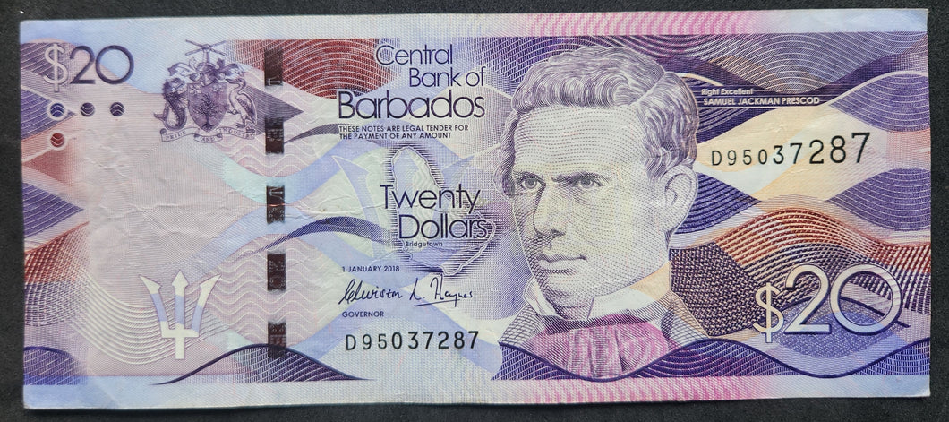 Barbados 20 Dollars Banknote