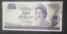 Load image into Gallery viewer, New Zealand 2 Dollar Paper Banknote (Knight) (1967-1981)
