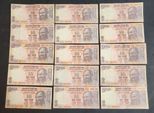 Load image into Gallery viewer, India Ten Rupees x 15 Banknotes
