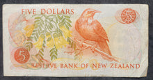 Load image into Gallery viewer, New Zealand 5 Dollar Paper Banknote (Knight) (1967-1981)

