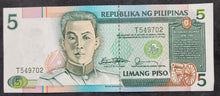 Load image into Gallery viewer, Philippines 5 Piso (1985-1994) Banknote
