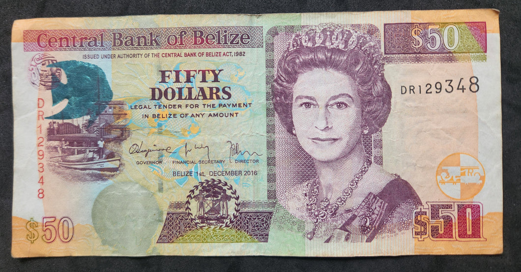 Belize 50 Dollars Banknote