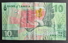 Load image into Gallery viewer, Zambia 10 Kwacha Banknote
