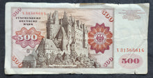 Load image into Gallery viewer, Germany 500 Deutsche Mark Banknote
