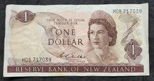 Load image into Gallery viewer, New Zealand 1 Dollar Paper Banknote (Wilks) (1967-1981)

