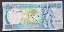 Load image into Gallery viewer, Malta 5 Liri Banknote
