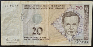 Bosnia-Hercegovina 20 Maraka Banknote