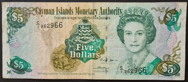 Cayman Islands 5 Dollars Banknote