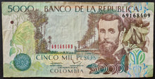 Load image into Gallery viewer, Colombia 5,000 Pesos Banknote
