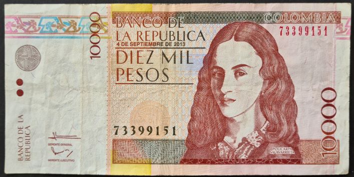 Colombia 10,000 Pesos Banknote