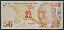 Load image into Gallery viewer, Turkey 50 Lira Banknote
