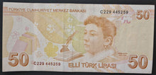 Load image into Gallery viewer, Turkey 50 Lira Banknote

