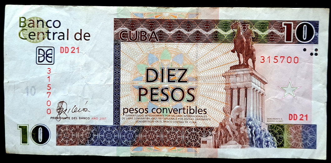 Cuba 10 Pesos Convertibles Banknote