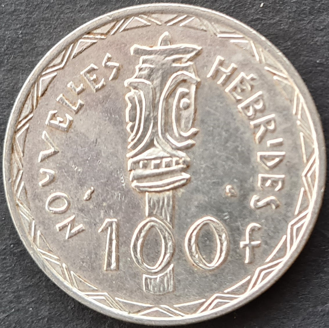 New Hebrides 1966 100 Francs Silver Coin