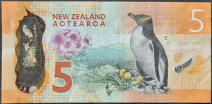 New Zealand 5 Dollar Polymer Banknote