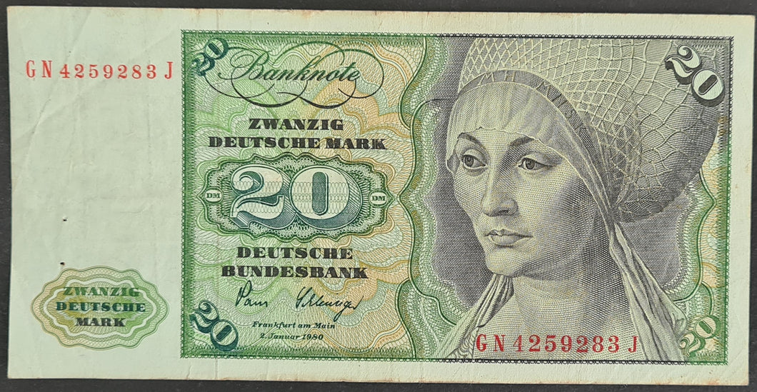 Germany 20 Deutsche Mark Banknote