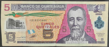 Load image into Gallery viewer, Guatemala 5 Quetzal Banknote
