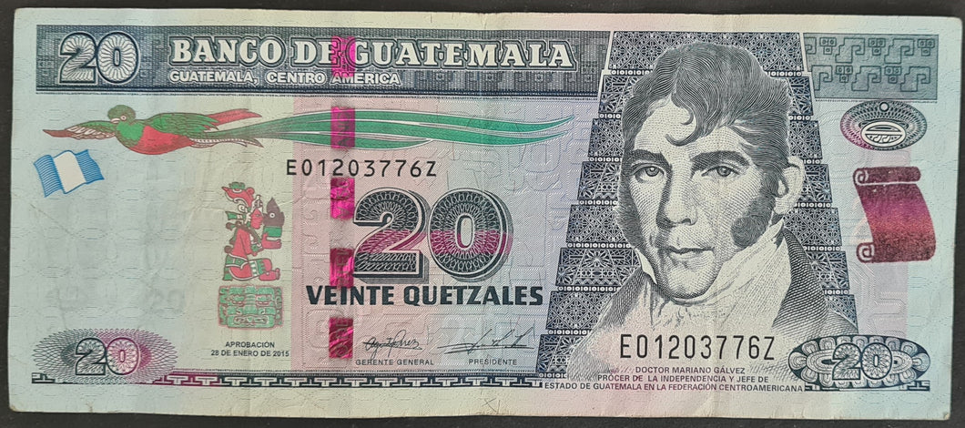 Guatemala 20 Quetzal Banknote