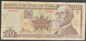 Cuba 10 Pesos Banknote