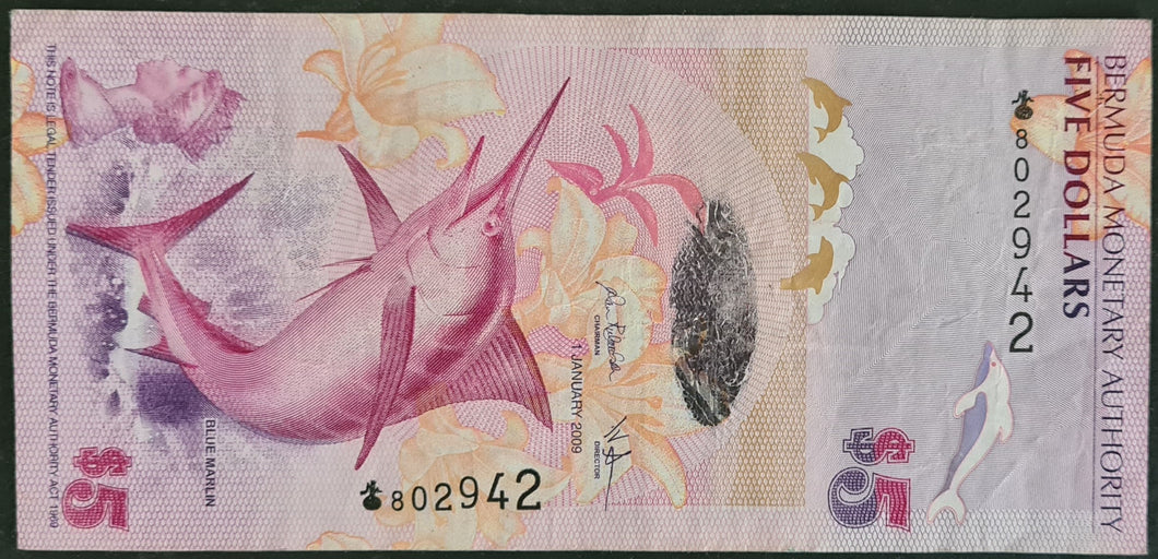 Bermuda 5 Dollars Banknote