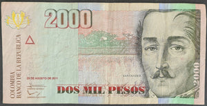 Colombia 2,000 Pesos Banknote