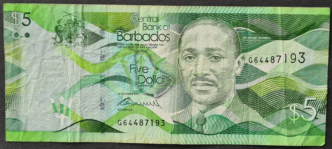 Barbados 5 Dollars Banknote