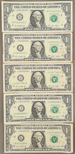 Load image into Gallery viewer, United States 5 One Dollar Banknotes
