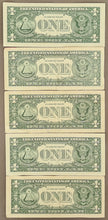 Load image into Gallery viewer, United States 5 One Dollar Banknotes
