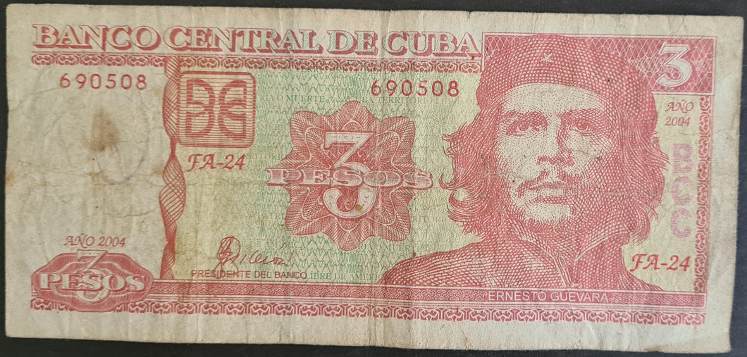 Cuba 3 Pesos Banknote