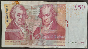 England 50 Pounds Banknote