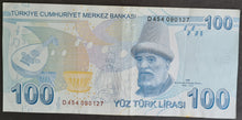 Load image into Gallery viewer, Turkey 100 Lira Banknote
