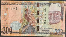 Load image into Gallery viewer, Gambia 200 Dalasis Banknote
