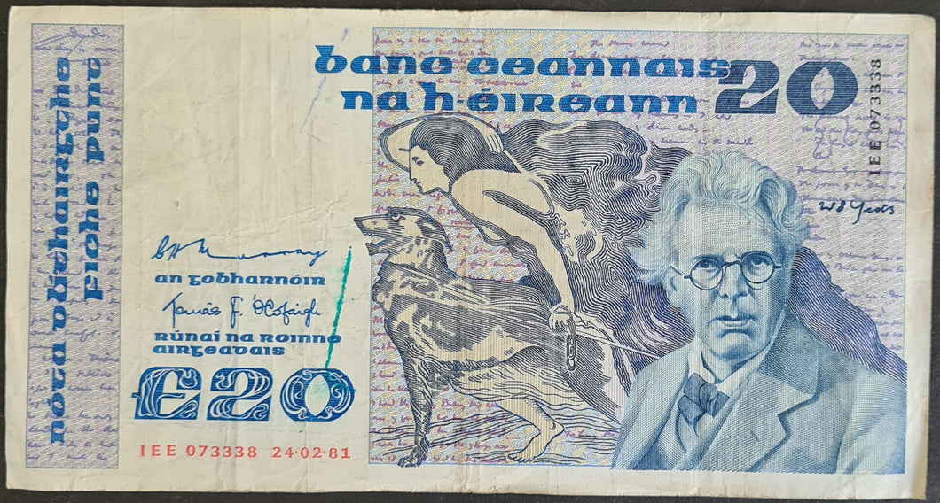 Republic of Ireland 20 Pound Banknote (1981)