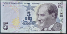 Load image into Gallery viewer, Turkey 5 Lira Banknote
