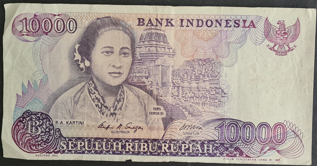 Indonesia 10,000 Rupiah Banknote (1985)