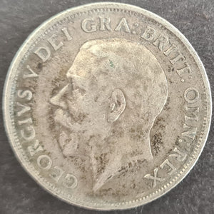 1918 Great Britain King George V One Shilling Silver Coin