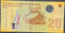 Load image into Gallery viewer, Nicaragua 20 Cordoba Banknote
