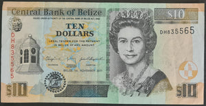 Belize 10 Dollars Banknote