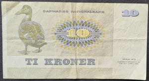 Denmark 10 Kroner Banknote (1972)