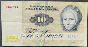 Denmark 10 Kroner Banknote (1972)