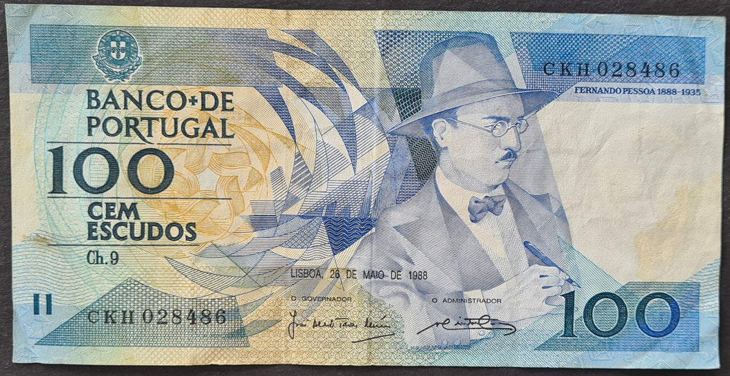 Portugal 100 Escudos Banknote 1988