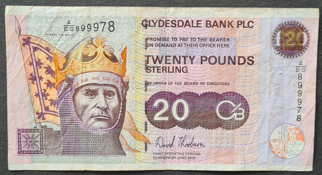 Scotland 20 Pounds Banknote - Clydesdale Bank 2005