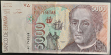 Load image into Gallery viewer, Spain 5000 Pesetas Banknote
