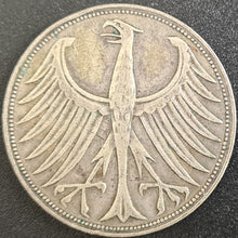 Load image into Gallery viewer, 1951 Germany 5 Deutsche Mark Silver Coin
